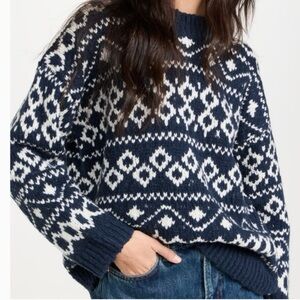 Vince Women’s Nordic Fair Isles Wool Blend Pullover Sweater Size Small